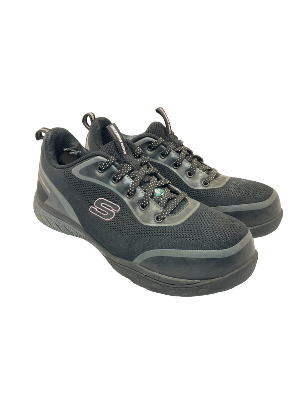 Skechers Women's 99996550 Steel Toe SP Athletic Work Shoes Black/Pink Size 9.5M